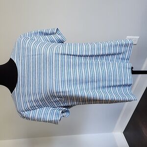 Banana Republic blue & gray stripe top